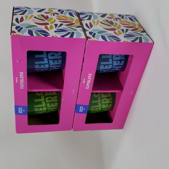 Tabitha Brown X Target Enamanked Metal Tumblers ~ Green Blue ~ Set Of 2 - Picture 12 of 12